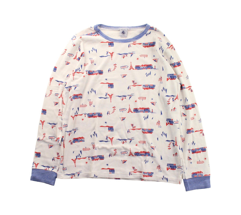 A White Pyjama Sets from Petit Bateau in size 12Y for boy. (Front View)