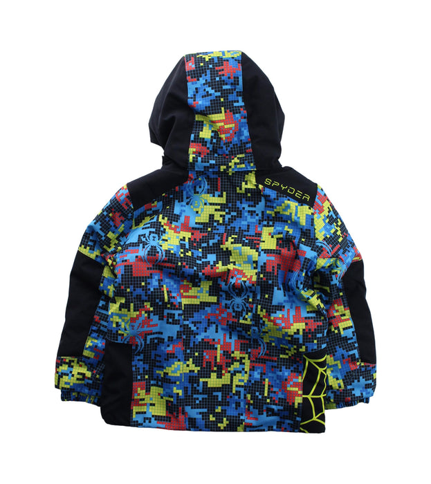 A Black Ski Jackets from Spyder in size 3T for boy. (Back View)