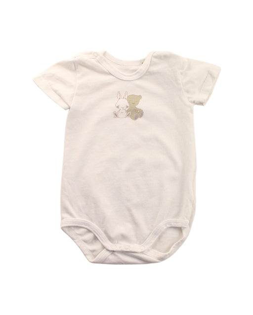 A White Short Sleeve Bodysuits from Kanz in size 0-3M for neutral. (Front View)