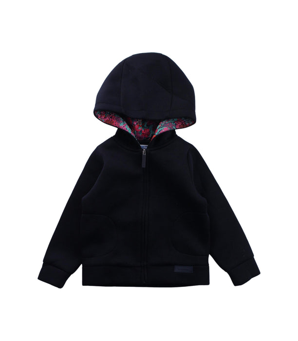 A Navy Zippered Sweatshirts from Jacadi in size 3T for girl. (Front View)