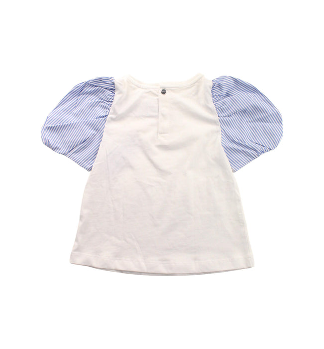 A White Short Sleeve Tops from Jacadi in size 4T for girl. (Back View)
