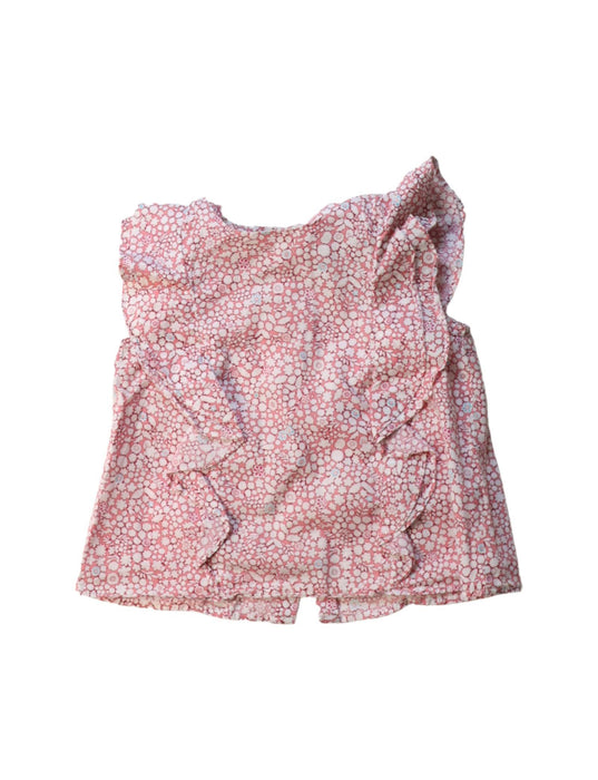 A Red Sleeveless Tops from Jacadi in size 12-18M for girl. (Front View)