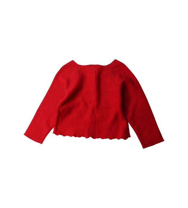 A Red Cardigans from Jacadi in size 12-18M for girl. (Back View)