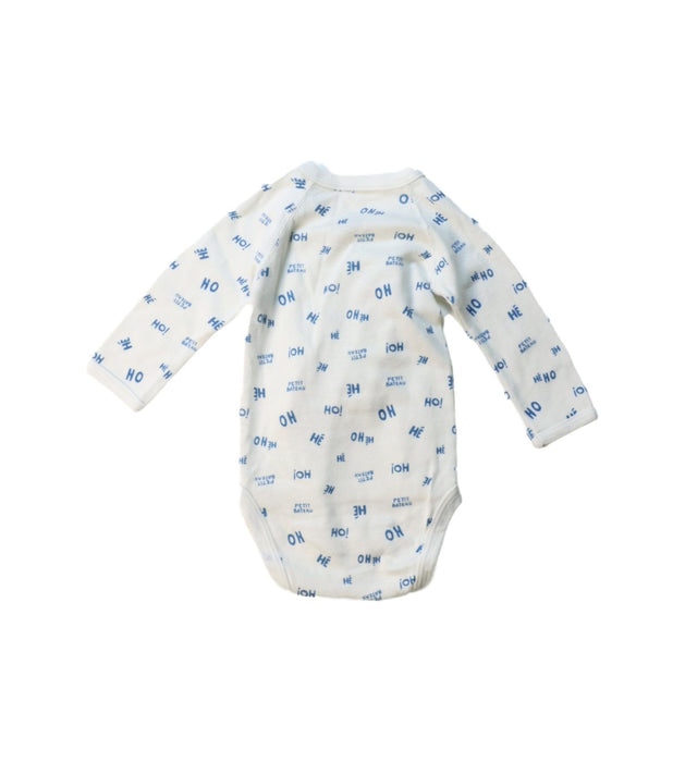 A Blue Long Sleeve Bodysuits from Petit Bateau in size 0-3M for neutral. (Back View)