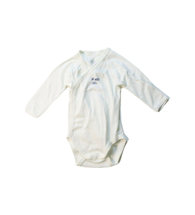 A White Long Sleeve Bodysuits from Petit Bateau in size 0-3M for neutral. (Front View)