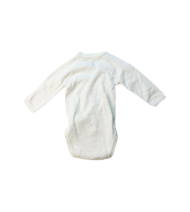 A White Long Sleeve Bodysuits from Petit Bateau in size 0-3M for neutral. (Back View)