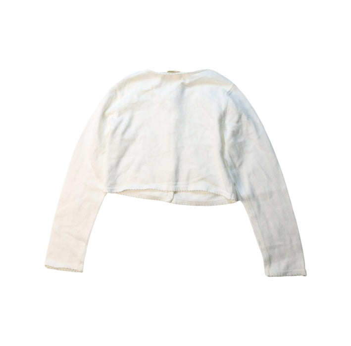A White Cardigans from Jacadi in size 6T for girl. (Back View)