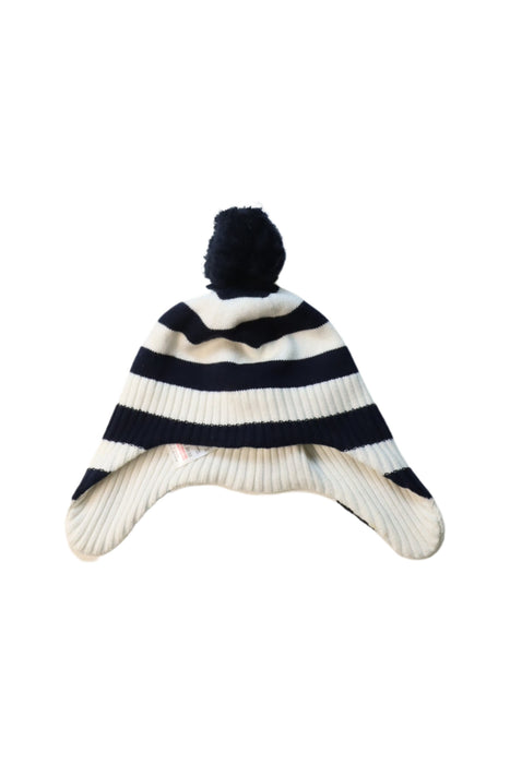 A Black Winter Hats from Jacadi in size 6T for girl. (Front View)