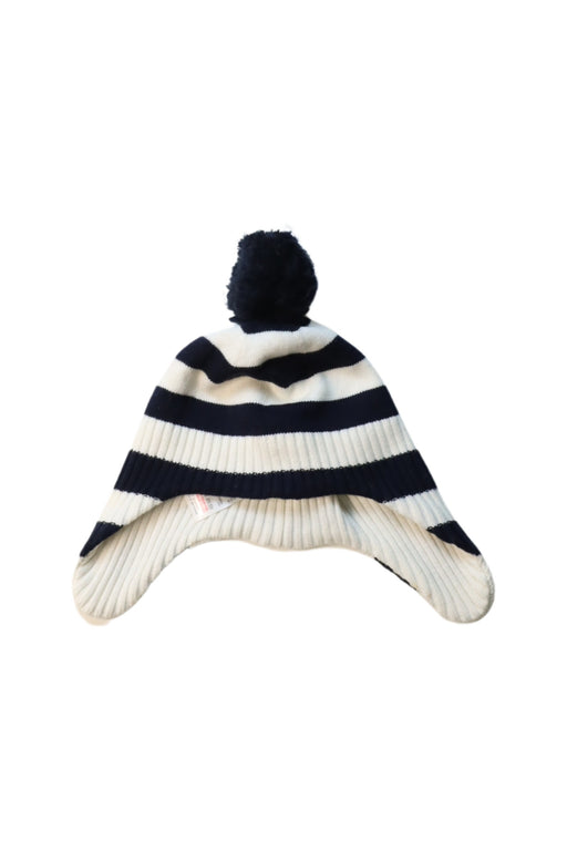 A Black Winter Hats from Jacadi in size 6T for girl. (Front View)