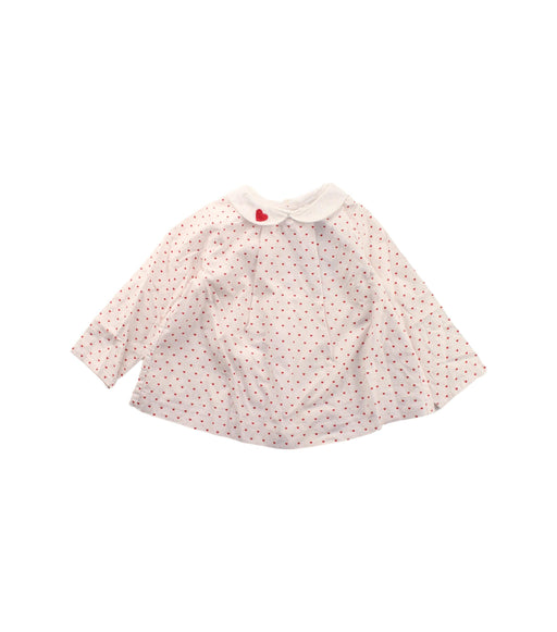 A White Long Sleeve Tops from Jacadi in size 6-12M for girl. (Front View)