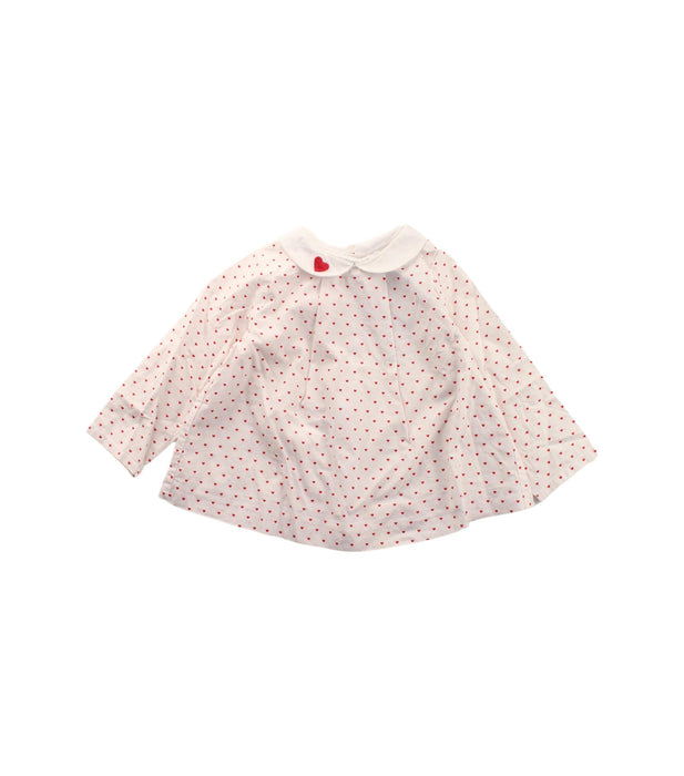 A White Long Sleeve Tops from Jacadi in size 6-12M for girl. (Front View)