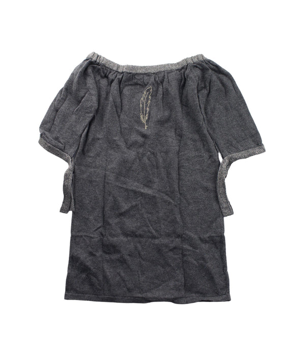 A Grey Sweater Dresses from Excuse My French in size 2T for girl. (Back View)