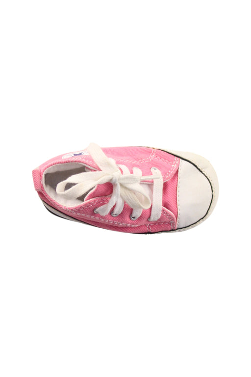 A Pink Sneakers from Converse in size 12-18M for girl. (Front View)