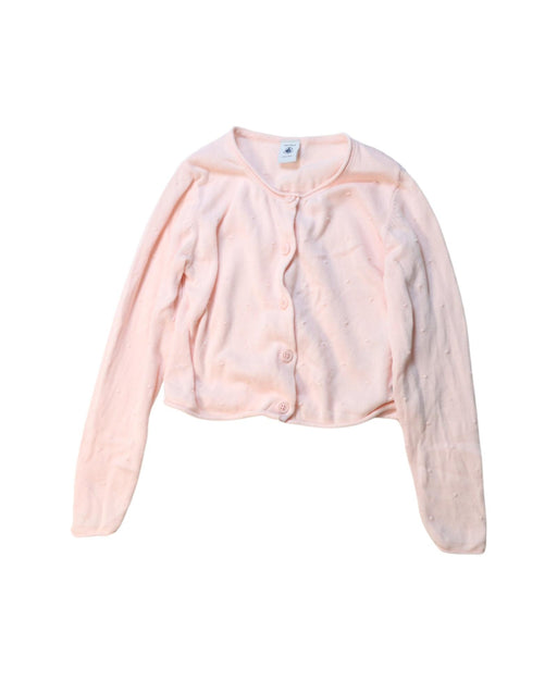 A Pink Cardigans from Petit Bateau in size 6T for girl. (Front View)