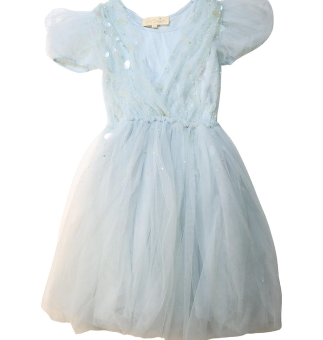 A Blue Short Sleeve Dresses from Tutu Du Monde in size 6T for girl. (Front View)