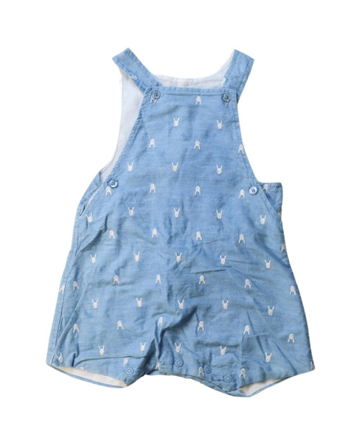 A Blue Overall Shorts from Seed in size 3-6M for girl. (Front View)