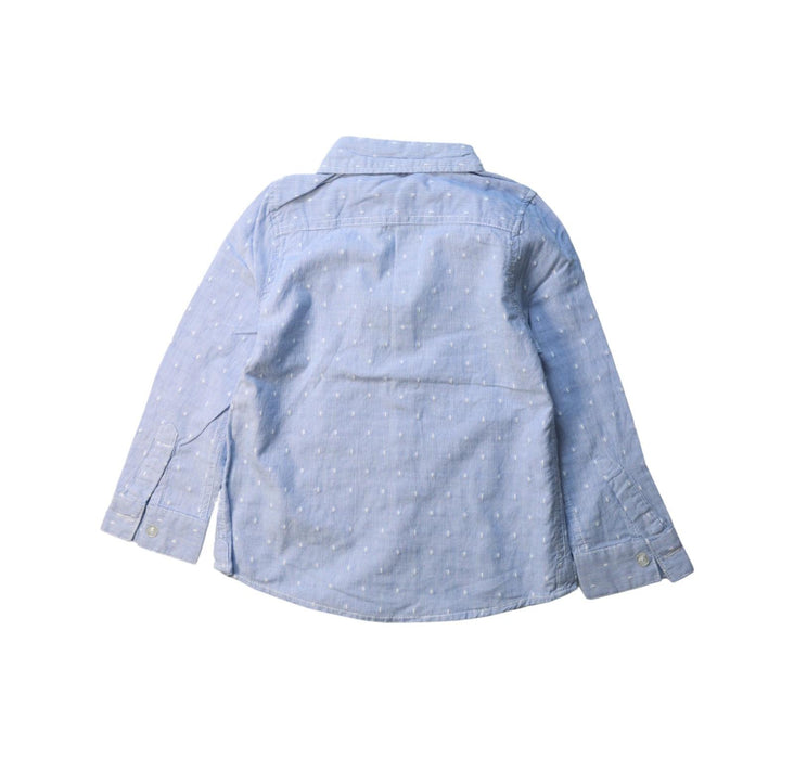 A Blue Long Sleeve Shirts from Seed in size 5T for boy. (Back View)