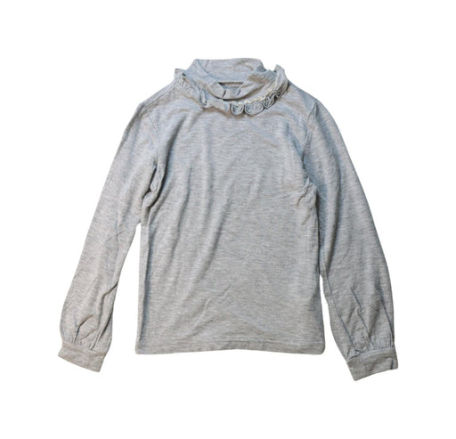 A Grey Long Sleeve Tops from Chickeeduck in size 4T for girl. (Front View)