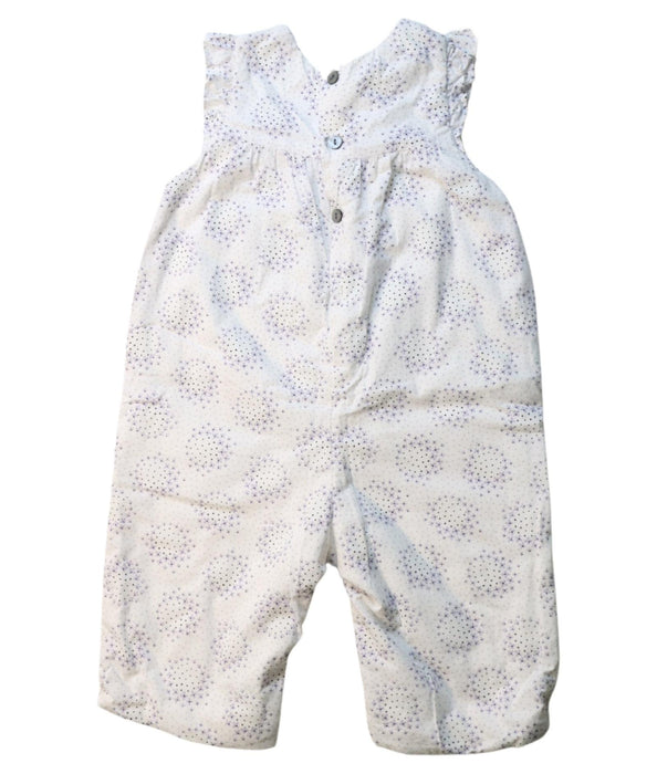 A Purple Sleeveless Jumpsuits from Jacadi in size 3-6M for girl. (Back View)