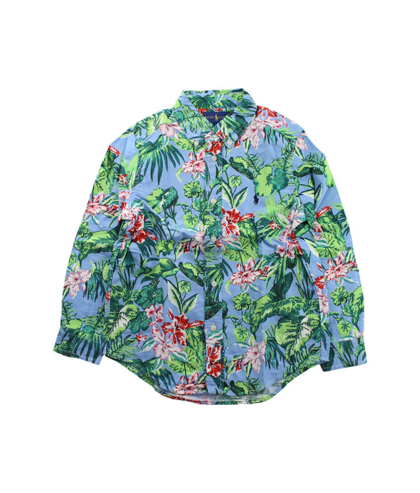 A Blue Long Sleeve Shirts from Ralph Lauren in size 6T for girl. (Front View)