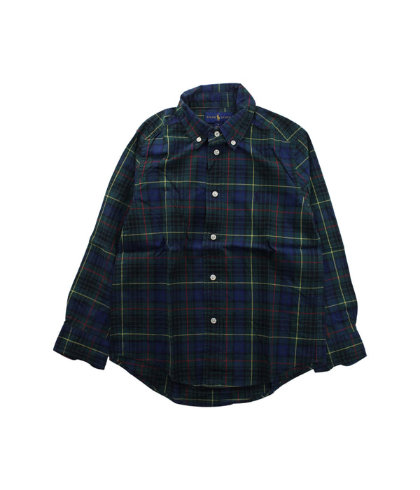 A Blue Long Sleeve Shirts from Ralph Lauren in size 6T for boy. (Front View)