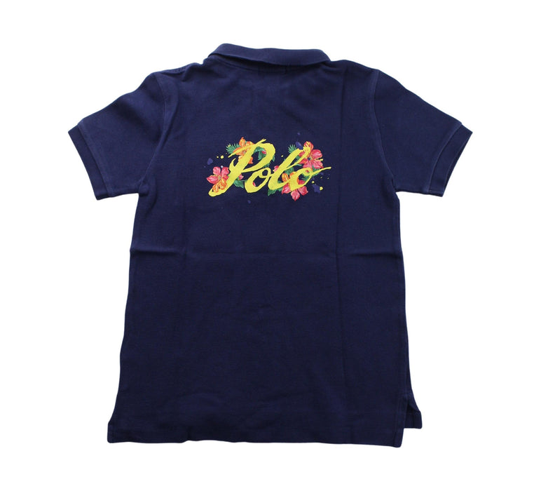 A Blue Short Sleeve Polos from Polo Ralph Lauren in size 6T for girl. (Back View)