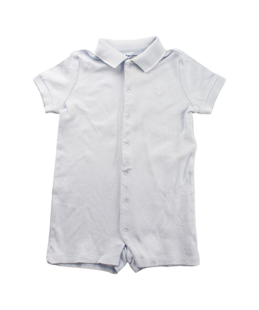 A White Short Sleeve Rompers from Ralph Lauren in size 6-12M for boy. (Front View)