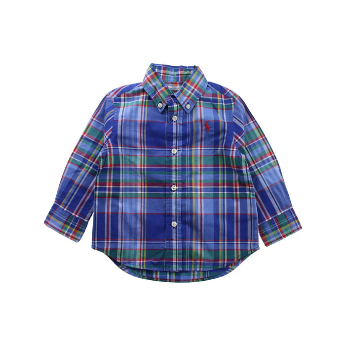 A Blue Long Sleeve Shirts from Ralph Lauren in size 6-12M for boy. (Front View)