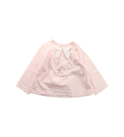 A Pink Long Sleeve Tops from Jacadi in size 12-18M for girl. (Front View)