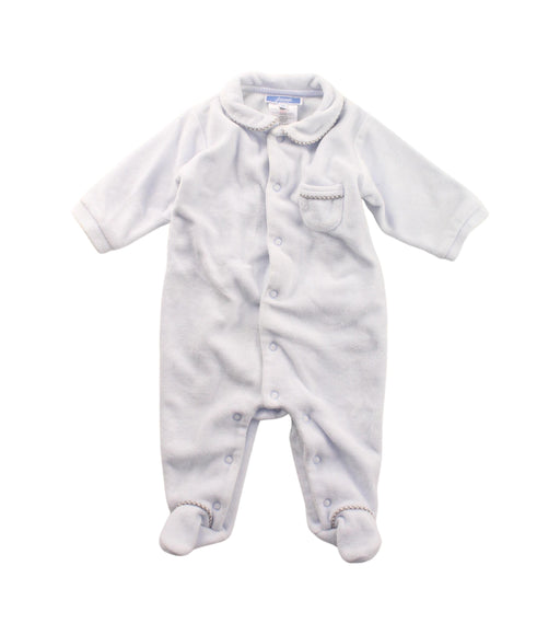 A Blue Onesies from Jacadi in size 0-3M for boy. (Front View)