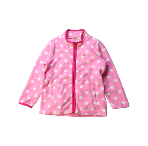 A Pink Lightweight Jackets from Miki House in size 4T for girl. (Front View)