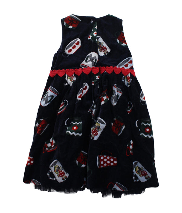 A Blue Sleeveless Dresses from Monnalisa in size 2T for girl. (Back View)