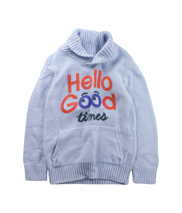 A Blue Knit Sweaters from Seed in size 8Y for boy. (Front View)