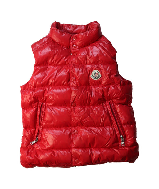 A Red Outerwear Vests from Moncler in size 8Y for neutral. (Front View)