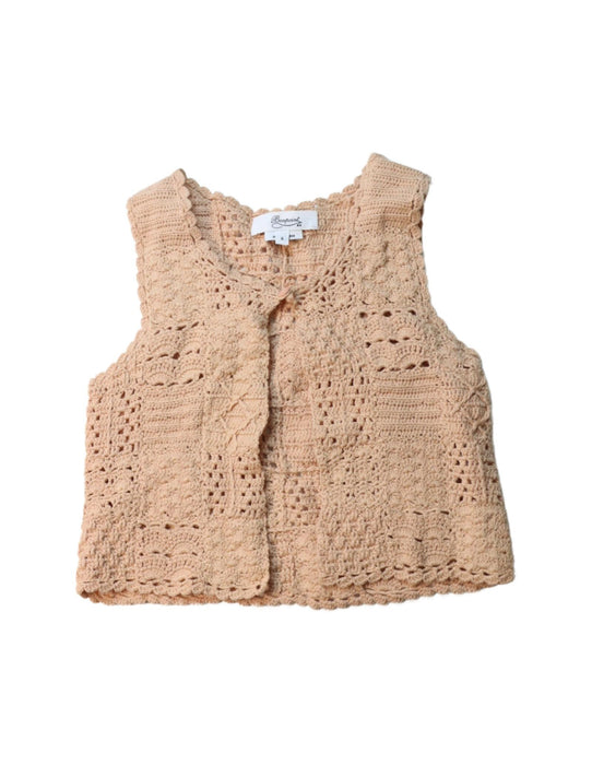 A Beige Cardigans from Bonpoint in size 6T for girl. (Front View)