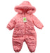 A Pink Snowsuits from Kingkow in size 0-3M for girl. (Front View)