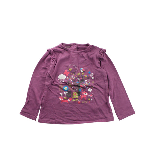 A Purple Long Sleeve Tops from La Compagnie des Petits in size 4T for girl. (Front View)