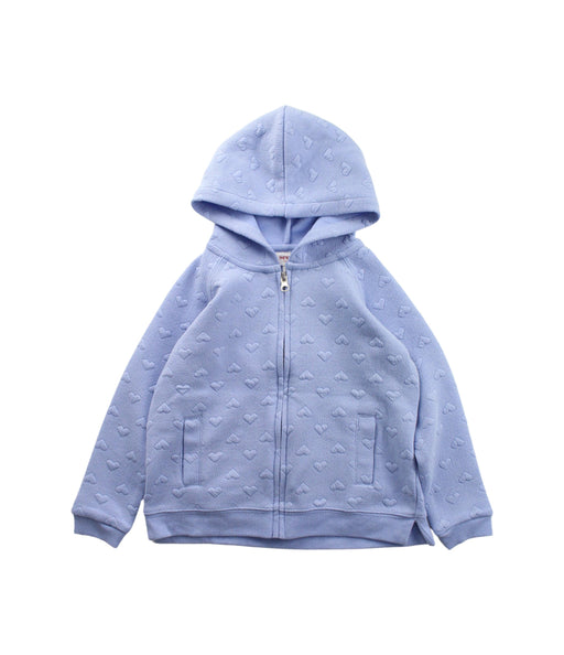 A Purple Zippered Sweatshirts from Janie & Jack in size 4T for girl. (Front View)