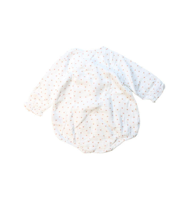 A Pink Long Sleeve Bodysuits from Seed in size 3-6M for girl. (Back View)