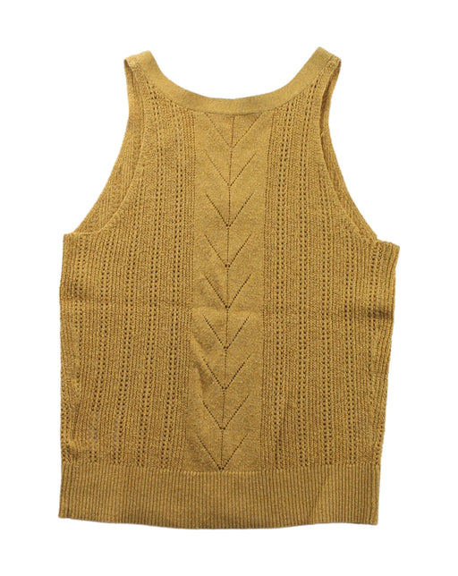 A Gold Sleeveless Tops from Excuse My French in size 6T for girl. (Front View)