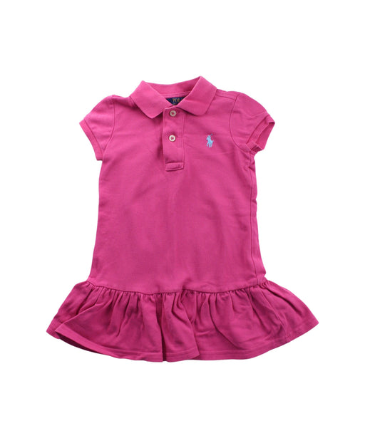 A Pink Short Sleeve Dresses from Polo Ralph Lauren in size 2T for girl. (Front View)