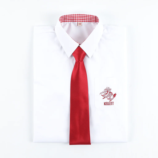 A Red Ties from Kellett School in size O/S for boy. (Front View)