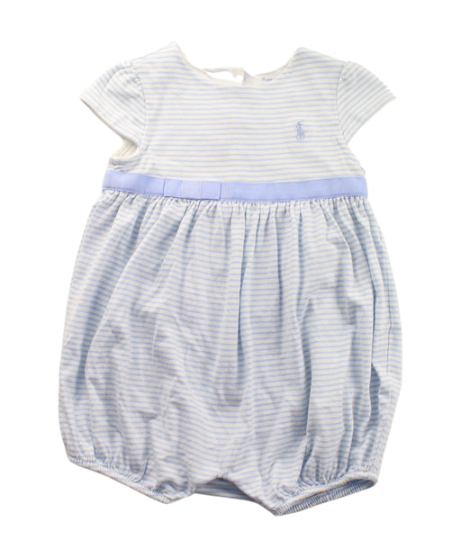 A Blue Short Sleeve Rompers from Ralph Lauren in size 12-18M for girl. (Front View)