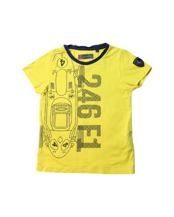 A Yellow Short Sleeve T Shirts from Ferrari in size 2T for boy. (Front View)