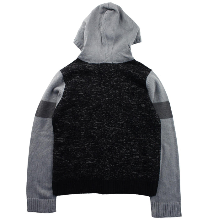 A Black Hooded Sweatshirts from DKNY in size 7Y for boy. (Back View)