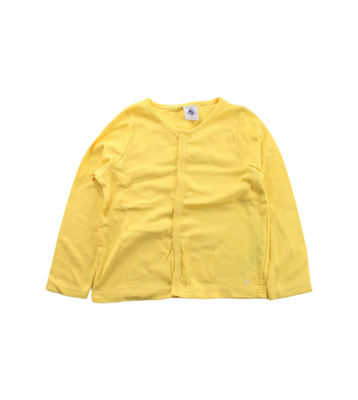 A Yellow Cardigans from Petit Bateau in size 3T for girl. (Front View)