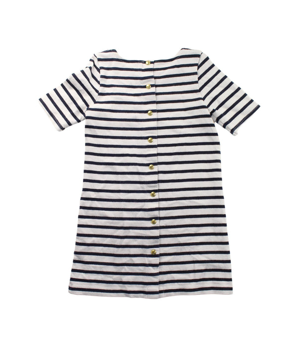 A Blue Short Sleeve Dresses from Petit Bateau in size 6T for girl. (Back View)