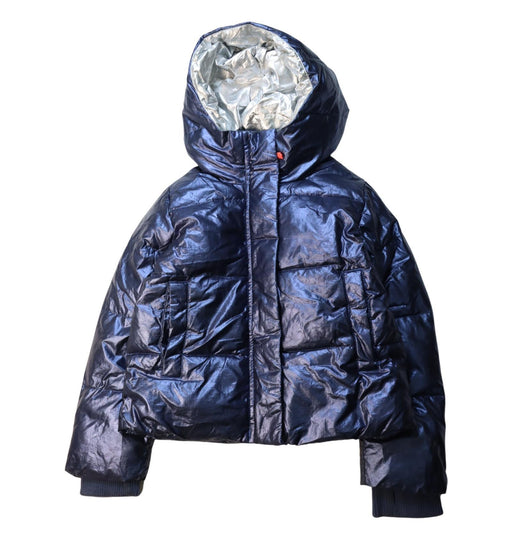 A Navy Puffer/Quilted Jackets from Crewcuts in size 6T for neutral. (Front View)