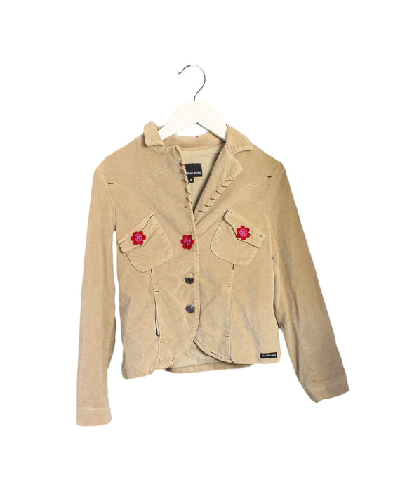A Brown Lightweight Jackets from Calvin Klein in size 8Y for girl. (Front View)