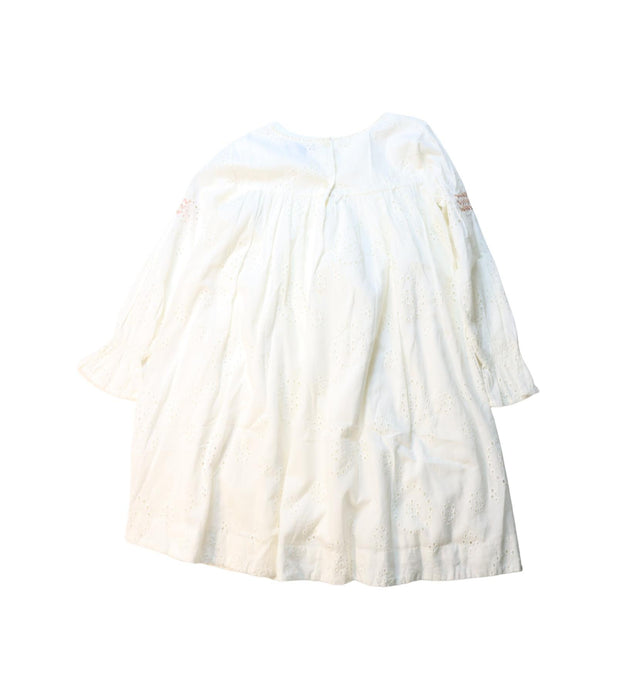 A White Long Sleeve Dresses from Velveteen in size 6T for girl. (Back View)